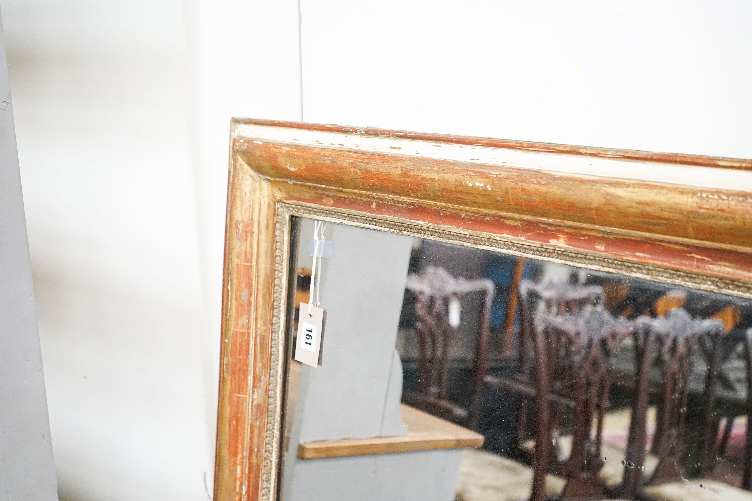 A 19th century gilt wood overmantel mirror, width 105cm, height 136cm